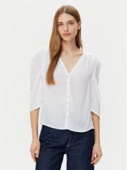 Morgan Bluzka 251-CALA Biały Regular Fit. Białe bluzki damskie Morgan, bez wzorów, z syntetyku, bez kołnierzyka, bez ramiączek. Za 149.99 zł.