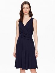 Lauren Ralph Lauren Sukienka koktajlowa 250865006002 Granatowy Regular Fit. Niebieskie sukienki damskie Lauren Ralph Lauren, bez wzorów, z syntetyku, wizytowe, bez ramiączek. Za 519.99 zł.