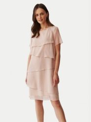 Tatuum Sukienka koktajlowa Palmi T2406.217 Beżowy Regular Fit. Brązowe sukienki damskie TATUUM, bez wzorów, z syntetyku, wizytowe, bez ramiączek. Za 579.99 zł.