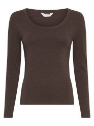 MOSS COPENHAGEN Koszulka "Kath" w kolorze brązowym rozmiar: M/L. Brązowe koszulki damskie Moss Copenhagen, l, bez wzorów, bez kołnierzyka, bez ramiączek. Za 113.99 zł.