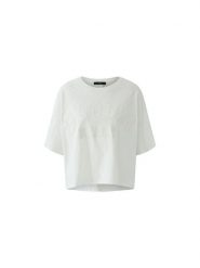 Oui Koszulka w kolorze białym rozmiar: 46. Białe bluzki damskie Oui, bez wzorów, z bawełny, bez kołnierzyka, bez ramiączek. Za 152.99 zł.
