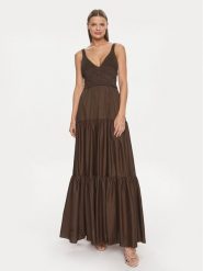 Liu Jo Sukienka letnia MA4070 MA23A Brązowy Regular Fit. Brązowe sukienki damskie Liu Jo, bez wzorów, z bawełny, bez ramiączek. Za 889.99 zł.