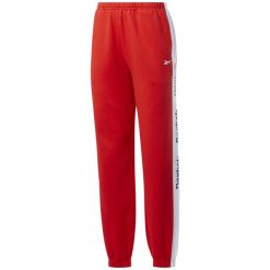 Spodnie dresowe damskie Reebok Te Linear Logo Fl P. Czerwone spodnie dresowe damskie Reebok, m, bez wzorów, z dresówki. Za 87.09 zł.