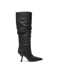 MICHAEL Michael Kors Kozaki 40F4LUHB5L Czarny. Czarne kozaki damskie MICHAEL Michael Kors, ze skóry, bez obcasa, na szpilce, bez zapięcia. Za 1,599.00 zł.