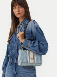 Guess Torebka Noelle II HWDL96 72210 Niebieski jasny. Niebieskie torebki klasyczne damskie Guess, z materiału, bez dodatków. Za 525.99 zł.