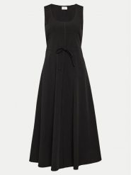 Deha Sukienka letnia D02677 Czarny Regular Fit. Czarne sukienki damskie Deha, bez wzorów, z syntetyku, bez ramiączek. Za 379.99 zł.