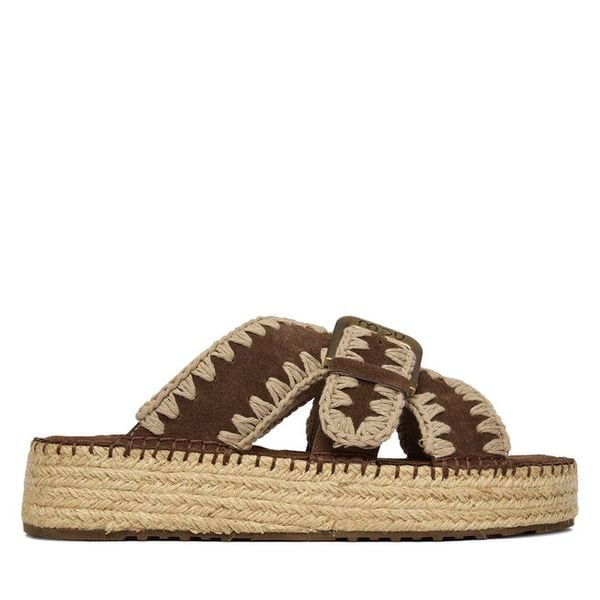 Espadryle Mou. Brązowe espadryle damskie Mou, bez wzorów, bez obcasa. Za 899.99 zł.