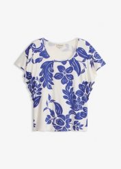 T-shirt z miękkiej mieszanki wiskozy. Białe t-shirty damskie bonprix, bez wzorów, z wiskozy, bez kołnierzyka. Za 72.99 zł.
