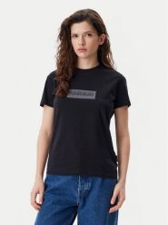 Napapijri T-Shirt NP0A4IP1 Czarny Regular Fit. Czarne t-shirty damskie Napapijri, l, bez wzorów, z bawełny, bez kołnierzyka. Za 129.99 zł.