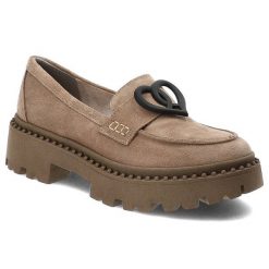 Brązowe Półbuty Armodo Eleganckie Buty Damskie. Brązowe półbuty damskie Armodo, na wiosnę, bez wzorów, ze skóry, bez obcasa, na obcasie, bez zapięcia. Za 389.00 zł.