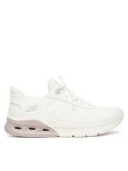 Skechers Sneakersy Bobs Arc Waves 2.0-Now It 117638/OFWT Biały. Białe obuwie sportowe damskie Skechers, z materiału, bez zapięcia. Za 269.99 zł.