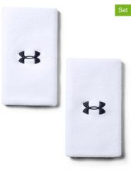 Under Armour Opaski sportowe (2 szt.) w kolorze białym na nadgarstek - dł. 15,2 cm rozmiar: onesize. Białe rękawiczki damskie Under Armour, bez wzorów, z materiału. Za 43.95 zł.