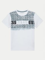 Guess T-Shirt L5RI23 K8HM4 Biały Regular Fit. Białe t-shirty i koszulki chłopięce Guess, z aplikacjami, z bawełny, bez kołnierzyka, bez ramiączek. Za 59.99 zł.