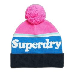 Czapka z logo dla kobiet Superdry Essential. Białe czapki damskie Superdry, na zimę, bez wzorów. Za 99.70 zł.