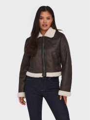 ONLY Kurtka z imitacji skóry Betty 15324138 Brązowy Regular Fit. Brązowe kurtki damskie Only, s, bez wzorów, ze skóry, bez kaptura. Za 349.99 zł.