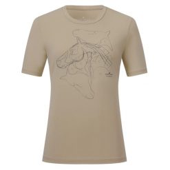 Damska koszulka do jazdy konnej Euro-Star Amelie. Brązowe koszulki damskie EURO-STAR, bez wzorów, bez kołnierzyka, bez ramiączek. Za 221.50 zł.