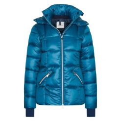 Damska kurtka puchowa HV Polo Chrissy. Niebieskie kurtki damskie HV POLO, bez wzorów, z puchu, bez kaptura. Za 695.50 zł.