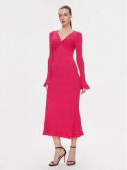 TWINSET Sukienka dzianinowa 241TP3050 Różowy Regular Fit. Czerwone sukienki damskie Twinset, bez wzorów, z dzianiny, bez ramiączek. Za 679.99 zł.