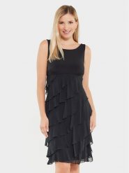 Swing Sukienka koktajlowa 77757710 Granatowy Slim Fit. Niebieskie sukienki damskie Swing, bez wzorów, z syntetyku, wizytowe, bez ramiączek. Za 229.99 zł.