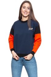 BLUZA WRANGLER HIGH RIB RETRO SWEAT NAVY W6N0HY114 112130780. Niebieskie bluzy damskie Wrangler, xs, bez wzorów, bez kaptura. W wyprzedaży za 79.99 zł.