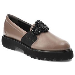 Brązowe Mokasyny Armodo Eleganckie Buty Damskie. Brązowe mokasyny damskie Armodo, na wiosnę, ze skóry, bez obcasa. Za 399.00 zł.