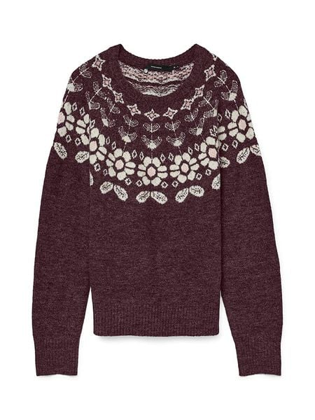 Vero Moda Sweter w kolorze bordowym rozmiar: M. Czerwone swetry klasyczne damskie Vero Moda, m, z wełny, bez kołnierzyka. Za 91.56 zł.
