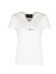 John Richmond T-shirt | HWP25045TS | Kobieta | Biały. Białe t-shirty damskie John Richmond, s, bez wzorów, z bawełny, bez kołnierzyka. W wyprzedaży za 189.00 zł.