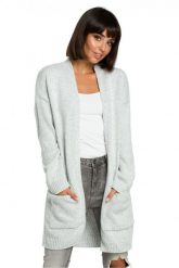 Długi melanżowy sweter kardigan z kieszeniami bez zapięcia. Brązowe kardigany damskie Polskie swetry, s, bez wzorów, z dzianiny. Za 255.00 zł.