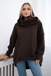 Bluza ocieplana oversize brązowa. Brązowe bluzy damskie KESI, l, bez wzorów, z bawełny, bez kaptura. Za 270.16 zł.