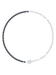 Pearline Srebrny naszyjnik z perłami - dł. 45 cm rozmiar: onesize. Czarne naszyjniki damskie Pearline, z perłą, srebrne. Za 369.99 zł.