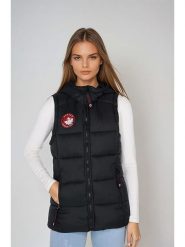 CANADA weather gear Kamizelka pikowana w kolorze czarnym rozmiar: S. Czarne kamizelki damskie CANADA weather gear, s, bez wzorów, bez kaptura. Za 152.99 zł.