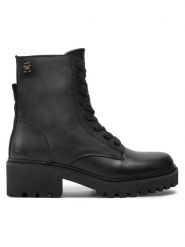 Tommy Hilfiger Trapery FW0FW08305 Czarny. Czarne trapery damskie Tommy Hilfiger, ze skóry, bez zapięcia. Za 419.99 zł.