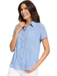 WITT WEIDEN Bluzka w kolorze błękitnym rozmiar: 50. Niebieskie bluzki damskie WITT WEIDEN, bez wzorów, bez kołnierzyka, bez ramiączek. Za 69.99 zł.