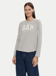 Gap Bluzka 534389-02 Szary Relaxed Fit. Szare bluzki damskie GAP, m, bez wzorów, z bawełny, bez kołnierzyka, bez ramiączek. Za 129.99 zł.