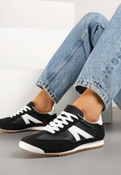 Czarne Sneakersy z Geometrycznym Wzorem Zoloti. Czarne obuwie sportowe damskie Renee, bez zapięcia. Za 49.99 zł.