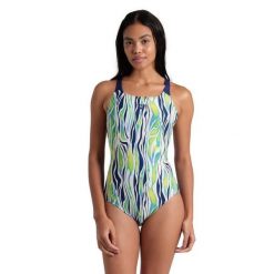 Strój Kąpielowy Arena Zebra Stripes Swim Pro Back – Wielokolorowy – Rozmiar 42. Niebieskie stroje jednoczęściowe Arena, bez wzorów. Za 279.25 zł.