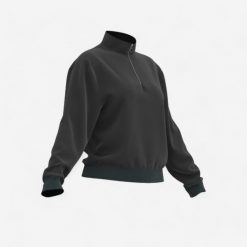 Bluza damska Domyos fitness. Czarne bluzy damskie DOMYOS, l, bez wzorów, z materiału, bez kaptura. Za 69.99 zł.