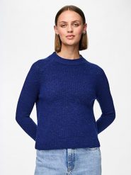 Pieces Sweter w kolorze granatowym rozmiar: XS. Niebieskie swetry klasyczne damskie Pieces, xs, z wełny, bez kołnierzyka. Za 41.69 zł.