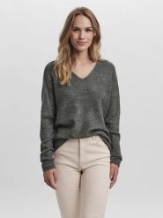 Vero Moda Sweter w kolorze khaki rozmiar: XS. Brązowe swetry klasyczne damskie Vero Moda, xs, bez kołnierzyka. Za 61.46 zł.