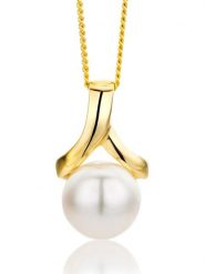 Diamant Exquis Złoty naszyjnik z zawieszką - dł. 45 cm rozmiar: onesize. Białe naszyjniki damskie Diamant Exquis, z perłą, złote. Za 1,087.99 zł.