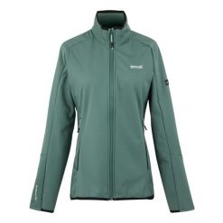 Kurtka damska na pełny zamek Regatta Moutdale. Zielone kurtki damskie Regatta, bez wzorów, z materiału, bez kaptura. Za 271.00 zł.