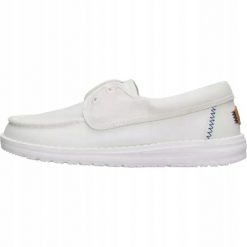 HEYDUDE Damskie Mokasyny Wendy Cru Stretch Canvas. Białe mokasyny damskie Hey dude, z materiału, bez obcasa. Za 239.00 zł.