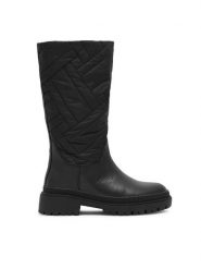Lasocki Kozaki WI16-14097-07 Czarny. Czarne kozaki damskie Lasocki, z materiału, bez obcasa, na płaskiej podeszwie, bez zapięcia. Za 299.99 zł.