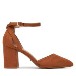 Czółenka DeeZee. Brązowe czółenka damskie DeeZee, bez wzorów, bez obcasa. Za 129.99 zł.