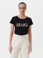 Liu Jo Beachwear T-Shirt VA5154 JS003 Czarny Regular Fit. Czarne t-shirty damskie Liu Jo Beachwear, m, bez wzorów, z bawełny, bez kołnierzyka. Za 149.99 zł.