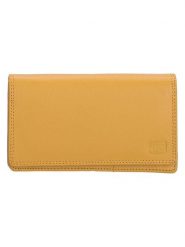 DOUBLE-D Skórzany portfel w kolorze żółtym - 16 x 9 x 3 cm rozmiar: onesize. Żółte portfele damskie DOUBLE D, bez wzorów, z materiału. Za 65.99 zł.