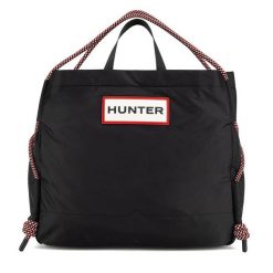Torebka Hunter. Czarne shopper bag Hunter, bez wzorów, bez dodatków. Za 199.99 zł.