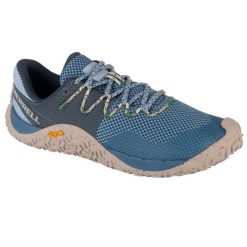Buty do biegania damskie, Merrell Trail Glove 7. Niebieskie obuwie sportowe damskie Merrell, z gumy, bez zapięcia, do biegania. Za 549.99 zł.