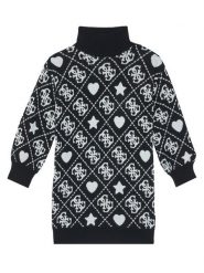 Guess Sukienka dzianinowa J5BK03 Z3K10 Czarny Regular Fit. Czarne sukienki dziewczęce Guess, z aplikacjami, z dzianiny, bez ramiączek, proste. Za 229.99 zł.
