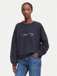 BOSS Bluza C_Ever_7 50571478 Granatowy Regular Fit. Niebieskie bluzy damskie Boss, l, bez wzorów, z bawełny, bez kaptura. Za 580.99 zł.